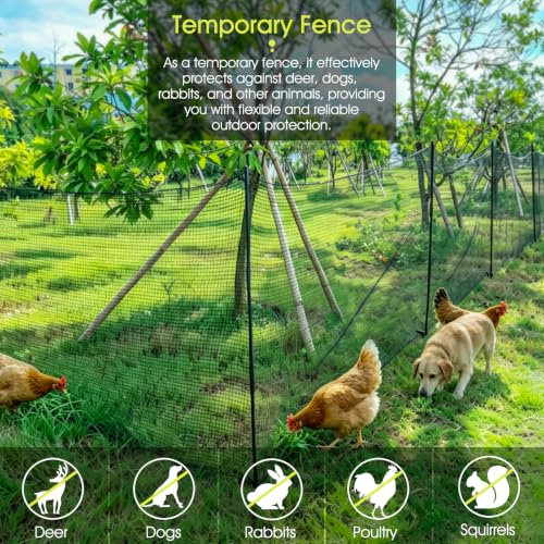 RIFNY Temporary Fence for Backyard, 4 x 25 FT Portable Chicken Dog Fence - size: 4x25 FT