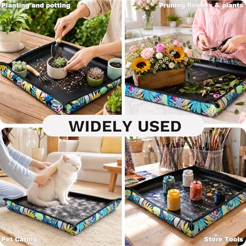 LIHAO Repotting Mat, 29.5x29.5 Waterproof Potting Tray for Indoor Plants