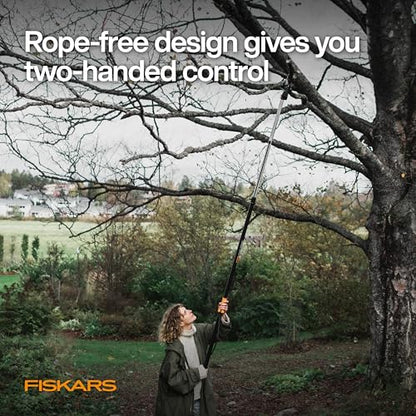 Fiskars 8-12 Ft Extendable 2-in-1 Tree Pruner & Pole Saw with Rotating Head - style: 8-12 ft Rope-Free Saw & Pruner