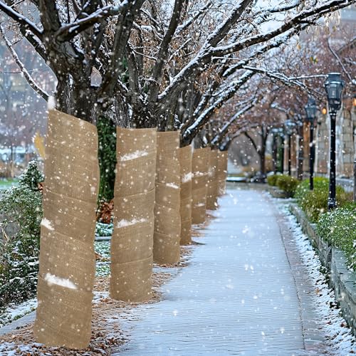 ANPHSIN 50ftx40in Large Natural Burlap Plant Covers Freeze Protection - size: 50ft