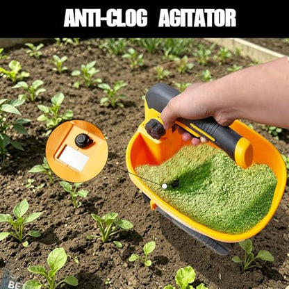 Handheld Power Seed Spreader Compatible with Dewalt 20V Battery, Fertilizer Spreader with 3L Hopper, 125°Adjustabl Opening, Available Year-Round for Grass Seeds, Rock Salt(NO Battery)