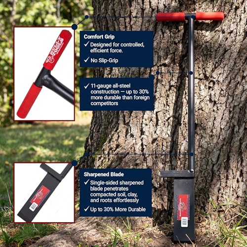 Bully Tools 11-Gauge Dibble Bar Tree Planting Tool, Rubber Grip T-Handle