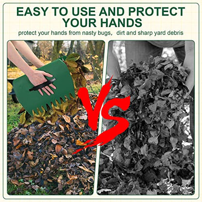 Sherr 6 Pcs Leaf Scoops Hand Rakes, Large Leaf Scoops and Claws Lightweight Plastic Leaves Grabbers for Picking up Leaves, Clippings, Grass, Collect Garden Rake Scooper