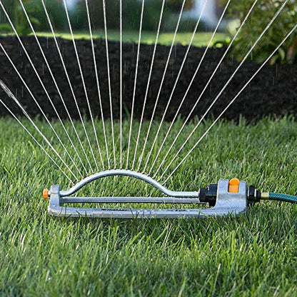 Melnor 65118-AMZ XT Metal Turbo Oscillating Sprinkler with QuickConnect Product Adapter Amazon Bundle, 4000 sq. ft. Coverage - size: 1-Way Adjustable, style: Metal Base