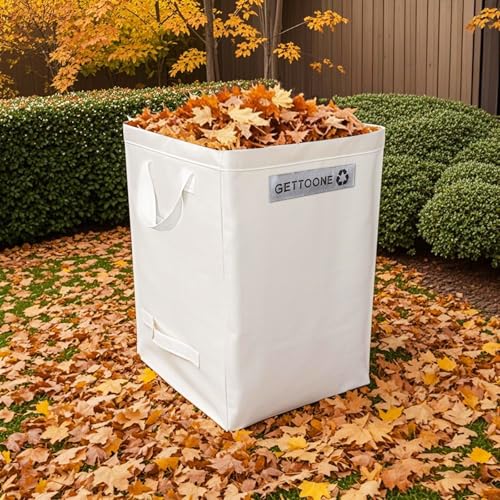Heavy Duty Lawn and Leaf Bag 38 Gallon, Reusable Square Outdoor Yard Waste Bag with 4 Handles, Tear-Resistant for Lawn Clippings, Storage, Moving - color: Large Square