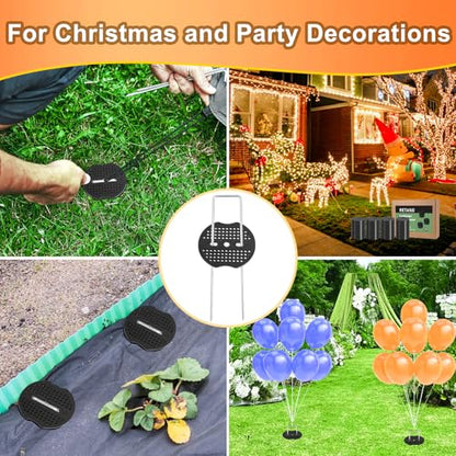 100 Pcs 6" 11 Gauge Landscape Staples with Gaskets & Remover Tool - color: Matt Black