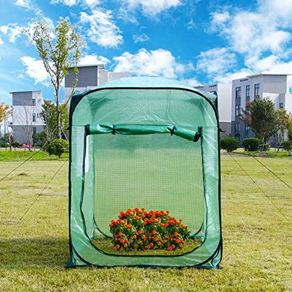 Porayhut Pop Up Greenhouse Tent,Portable X-Large Walk-in Flower House ,Indoor Outdoor Gardening Plant Sunshine Room with PE Mesh Cloth Cover for Protecting Plant from Cold Frost & Birds - style: 63.7'' Tall Large Plant tent