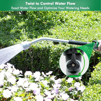 RESTMO 24 Inches Long Watering Wand for Garden Hose, Full Shower Spray Wand - color: Green