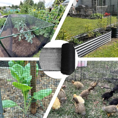 POYEE 5x100ft Garden Fence Temporary Fence, Plastic Mesh Fence Safety Fence - color: Black, size: 5x100ft