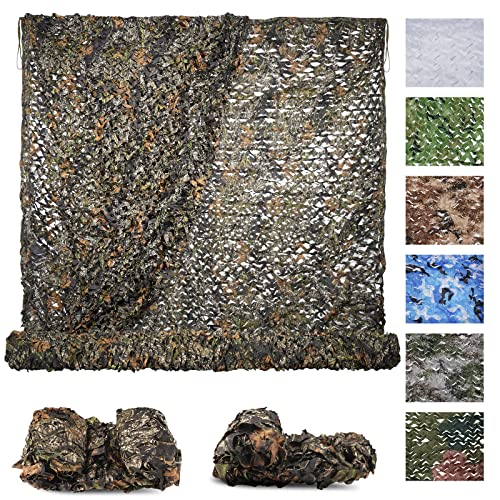 Sposuit Camo Netting - Camouflage Net 10x20 20x20 10x10 5x10 5x20, Military Camo Netting for Hunting Bulk Roll, Camo Tarp Sunshade Net for Party Decorations, Sunshade, Camping Ghillie Netting - color: Tree, size: 10ft x 10ft(3M x 3M)
