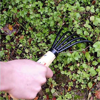 KAKURI Hand Cultivator Garden Tool 10", Handheld Rake for Weeding, Digging, Cultivating, Hand-Forged Japanese Steel, Made in Japan