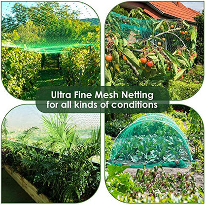 13X130FTRuolan Bird Netting for Garden Protect Vegetable Plants and Fruit Trees,Plastic Trellis Netting for Birds, Deer,Squirrels and Other Animals (13X130), Green - size: 13X130
