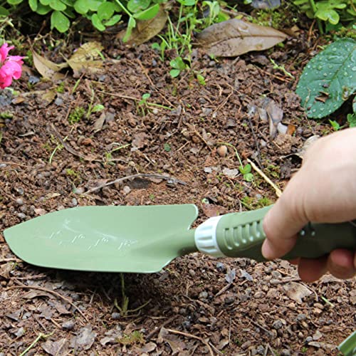 Garden Tool Shovel for Digging Gardening Trowel for Lawn Planting Alloy Spade Plastic Handle Anti Slippery - color: Green Long Handle