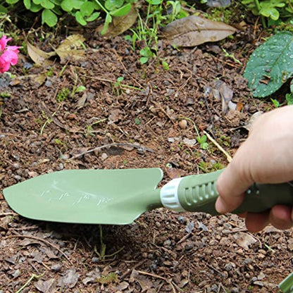 Garden Tool Shovel for Digging Gardening Trowel for Lawn Planting Alloy Spade Plastic Handle Anti Slippery - color: Green Long Handle