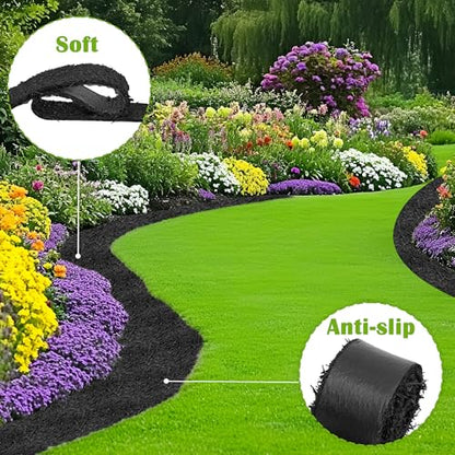 120" x 4.5" Rubber Mulch Roll Thick Recycled Rubber Mat
