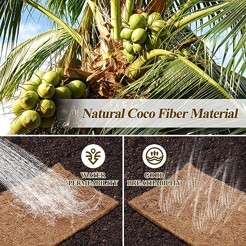 Natural Mulch for Landscaping 120" X 6.3", Coconut Fiber Mulch Mat Roll with 16 U-Shaped Steel Stakes, Garden Edging Border Mat Natural Looking Permanent Mulch Barrier for Plants Vegetables & Flowers