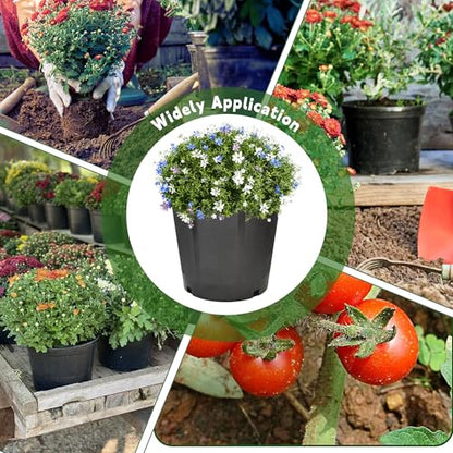 HOSTIC 3 Gallon Flexible Nursery Pots Gallon Pot with Drainage Holes Plastic Plant Container Suitable for Indoor Outdoor Vegetables Flowers Plants 10 PCS - size: Standard 3 Gallon