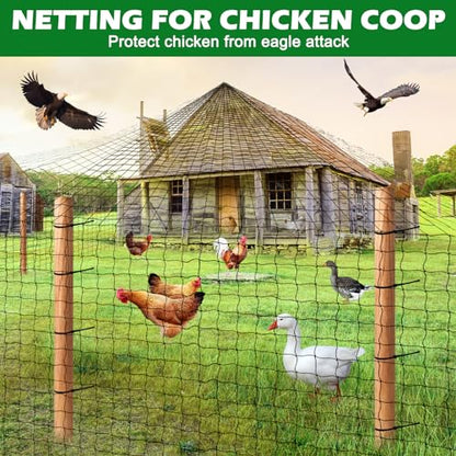 BSTPCOO Chicken Netting Roof Hawk 100x100ft, Heavy Duty 2" Mesh Bird Net - size: 100'×100'-2''