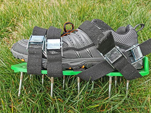 6.8 cm Spikes - Lawn Aerator Spike Shoes with Heavy Duty Metal Buckles, 4 Adjustable Straps and Sharper Spikes for Effective Soil Aeration for Greener Yard, 6.8 cm (About 2.7 inch) Spikes