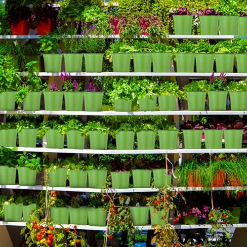 Havawish 150 Pcs 4 Inch Nursery Pots with Drainage Holes, Green - color: Green