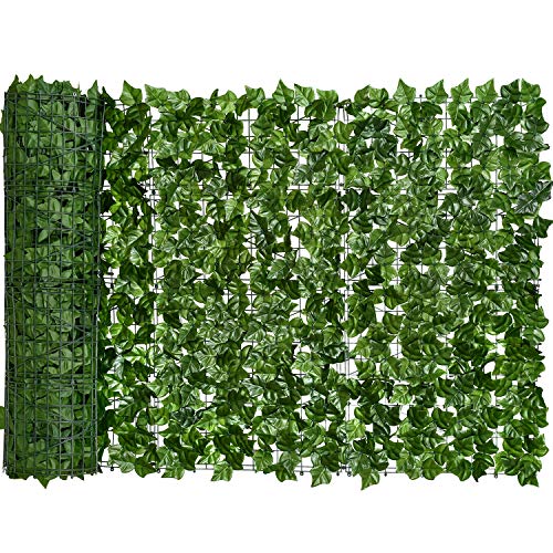 DearHouse 118x39.4in Artificial Ivy Privacy Fence Wall Screen, Artificial Hedges Fence and Faux Ivy Vine Leaf Decoration for Outdoor Garden Decor - size: 118*39.4inch