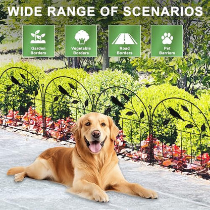 Decorative Garden Fence 10 Pack, 17in H x 10.5ft L Animal Barrier Fence