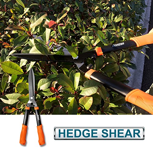 Coarbor 3 Piece Garden Tools Hedge Shear Trimmer Bypass Lopper Pruning Shears Ideal for Tree Branches Pruning Sharp Shrubs and Other Yard Work