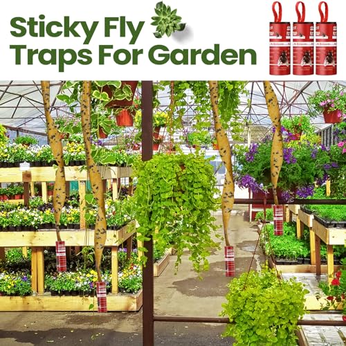 Qualirey 160 Pack Fly Strips Sticky Hanging Indoor Outdoor,Red - color: Red