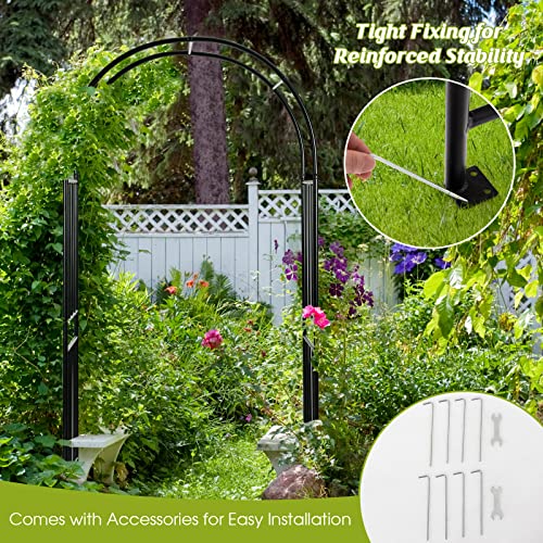 S AFSTAR Metal Garden Arch, 7.2ft/86 Outdoor Arbor for Various Climbing Plant Flower, Arch Trellis for Wedding Garden Bridal Party Festival Decoration, Easy-to-Assemble