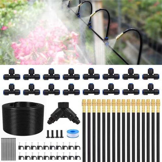 Drip Irrigation System Kit 120FT Garden Watering Misting System - size: 120ft+16pcs nozzles and connectors