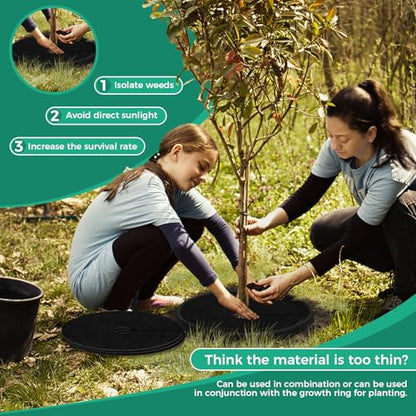 28.3 Inch 2 Pack Non-Woven Tree Mulch Ring for Weed Controlling - size: 28.35 inch