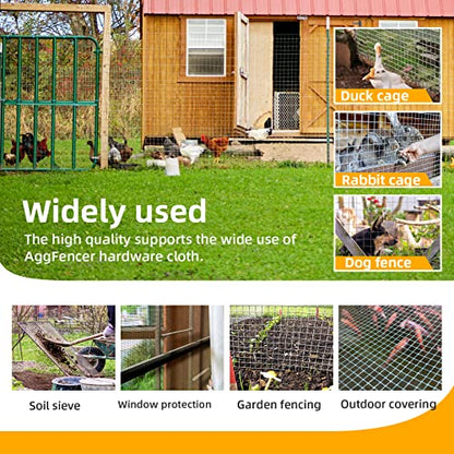 AggFencer 48inch x 50ft Hardware Cloth 1/2 inch Chicken Wire Fencing 19Ga - size: 1/2in 48in x 50ft