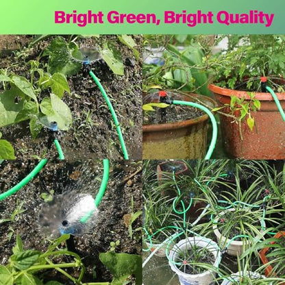 1/4" Drip Irrigation Tubing 200ft, Flexible UV-Resistant Garden Hose for DIY Irrigation Systems, Hydroponics, Greenhouse & Outdoor Watering, Lightweight Misting Tubing (Green) - size: 200 FT