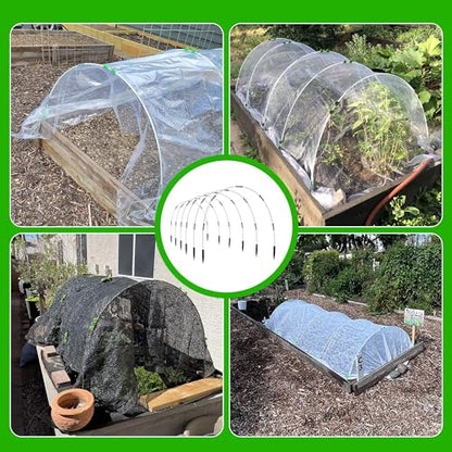 8FT Garden Hoops Grow Tunnel Kit - Rust-Free Fiberglass Frame for Raised Beds, 72pcs - DIY Plant Support for Garden Netting, Vegetable Garden Hoops Kit, Row Covers, and Greenhouse Hoops - size: 72Pcs