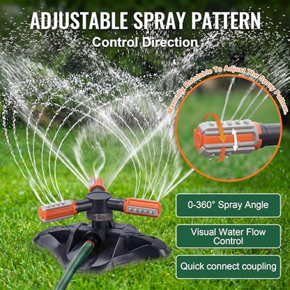 Metal Lawn Sprinkler for Yard with Adjustable Extension Risers