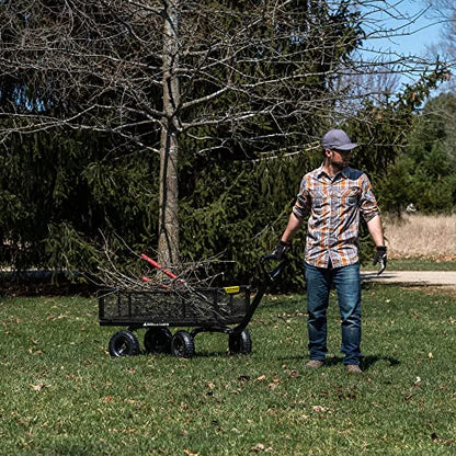 Gorilla Carts Steel Utility Cart, 900 lb. Capacity, 4 Cu Ft, Black