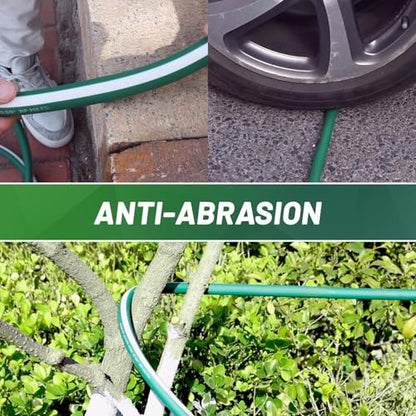 Hybrid Rubber Garden Hose 50 ft with Heavy Duty Solid Fitting - size: 50 FT