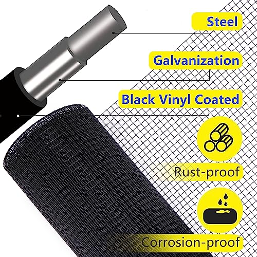 Black 16 Gauge Vinyl Coated Hardware Cloth 1 inch 48 in x50ft for Fencing - size: 1 inch 48in x 50ft
