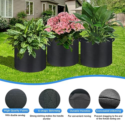 7-Pack 3-30 Gallon Plant Grow Bags 10 Gallon, Heavy Duty Thickened Fabric Planters Pots, Fabric Pots with Handles, Nonwoven Fabric Bags Suitable for Vegetables Flowers Mushroom (10 Gallon)