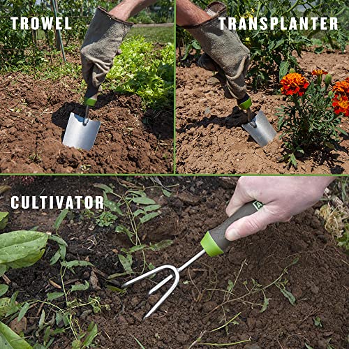 AMES 24451009 6-pc. Ergo Gel Grip Garden Tool Set with Hand Trowel, Weeder, Rake, Transplanter, Scoop & Cultivator - style: Trowel, Weeder, Rake, Transplanter, Scoop & Cultivator