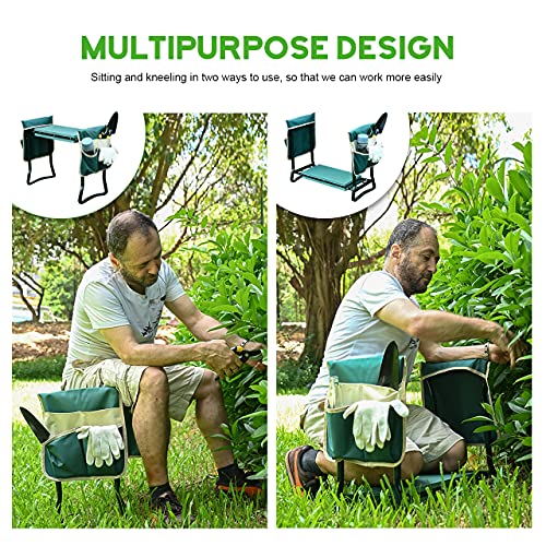 KVR Upgraded Garden Kneeler and Seat with Thicken & Widen Soft Kneeling Pad,Heavy Duty Foldable Gardener Stool with 2 Tool Pouches,Gardening Gifts for Women Mom Men Seniors¡­… - size: ModelZA