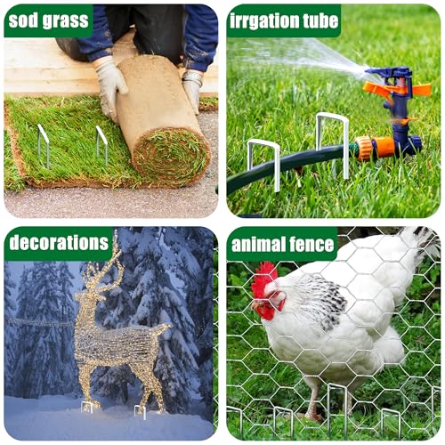 50 PCS Landscape Staples 6 Inch Galvanized Garden Stakes Garden Staples Pins Anti-Rust Ground Stakes for Weed Barrier, Irrigation Hose, Yard Lawn SOD, Landscape Fabric, Decor 6" L x1.2 W 50 pcs - size: 50 Pcs x 6"