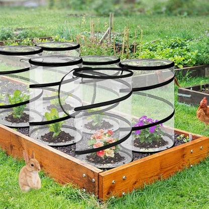8 Pop up Mesh Plant Protectors from Animals Round Plant Netting Pest Cover Each Set with Stakes and Storage Bag for Protect Vegetable Fruit Flower from Bird Insect - style: Round
