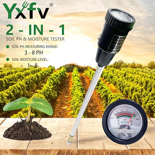 2-in-1 Soil pH Tester, No Battery Long Probe