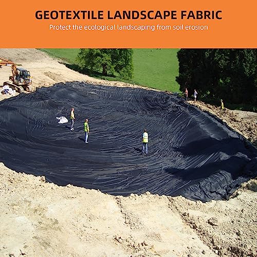 Towallmark Geotextile Landscape, 6ft x 300ft & 6oz Geotextile Fabric, PP Drainage 350N Tensile Strength & 440N Load Capacity, for Driveway & Road Stabilizationr, Erosion Control, French Drains - size: 6ft x 300ft 6oz