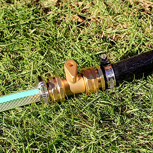 Solid Brass Garden Hose Repair kit Connector with Clamps 3/4" Barb x 3/4" Female,Fit for Garden Hose Fitting,Male and Female Hose Fittings - size: 3/4" Barb x 3/4" Female