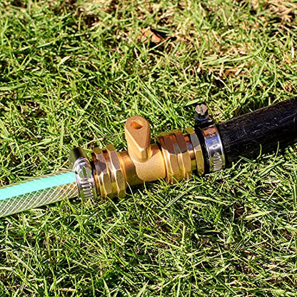 Solid Brass Garden Hose Repair kit Connector with Clamps 3/4" Barb x 3/4" Female,Fit for Garden Hose Fitting,Male and Female Hose Fittings - size: 3/4" Barb x 3/4" Female