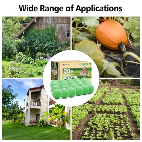 Rabbit Repellent Outdoor,20 Pack Natural Peppermint Oil Rabbit Repellent - color: Green-rabbit