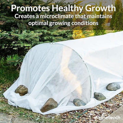 AlpineReach Plant Covers Frost & Sun Protection 10 x 50 ft - Thick 1.2 oz/yd² Freeze Blanket to Low 28 °F Temperatures Floating Row, Garden Fabric Material, Protect in Winter Cold, Gardening Down - size: 10ft x 50ft