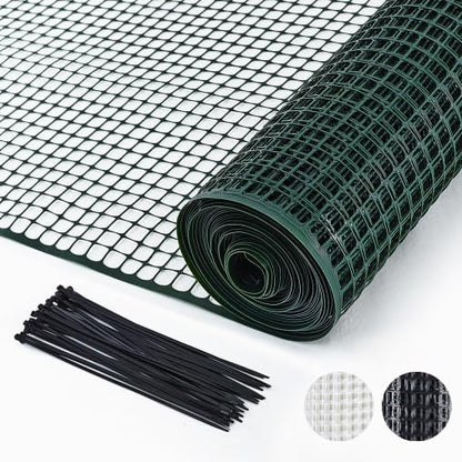 PotatoLife Green Plastic Garden Fence, Hardware Mesh, 4' x 50' - color: Green, size: 4' x 50'